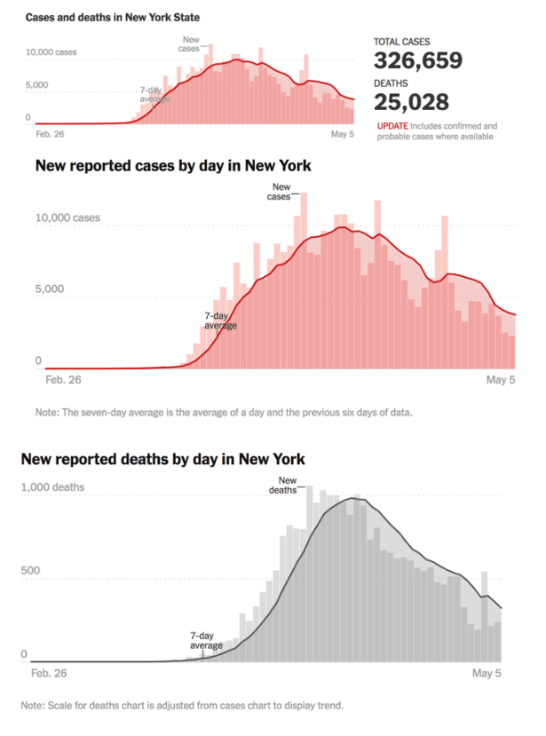 New Cases Increase in Certain States as NY declines - Models Project