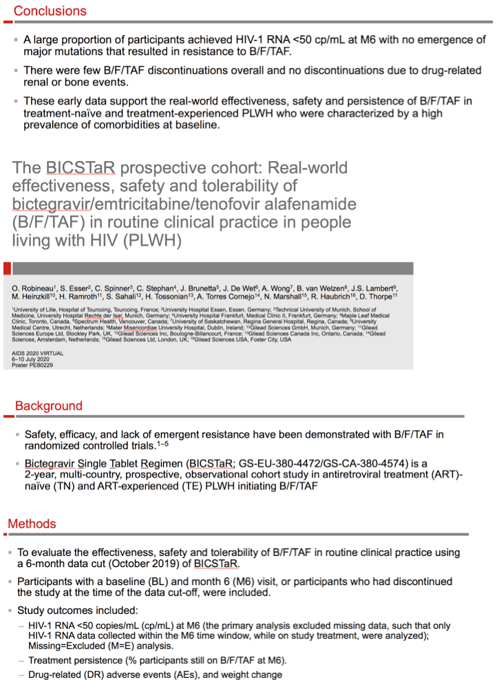 The Bicstar Prospective Cohort Real World Effectiveness Safety And Tolerability Of Bictegravir Emtricitabine Tenofovir Alafenamide B F Taf In Routine Clinical Practice In People Living With Hiv Plwh